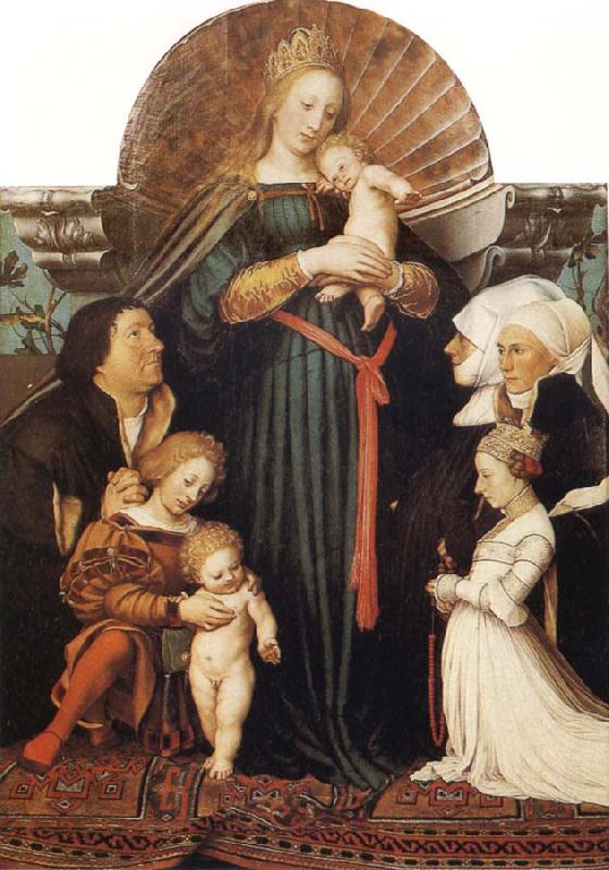 Hans holbein the younger Madonna of Mercy and the Family of Jakob Meyer zum Hasen oil painting picture